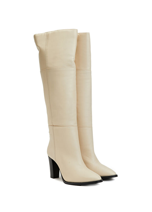 Beymen Club Ecru Womens Leather Boots - 2