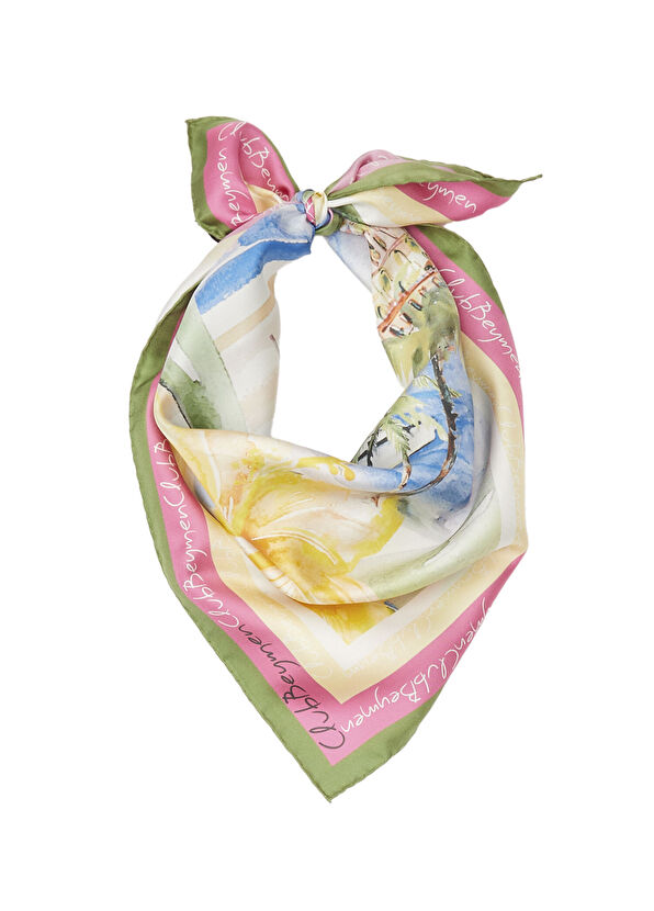 Beymen Club Multicolored Watercolor Patterned Silk Scarf - 2