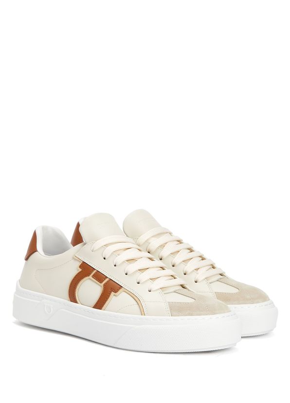 Ferragamo Hollywood Beige Men's Leather Sneakers - 2