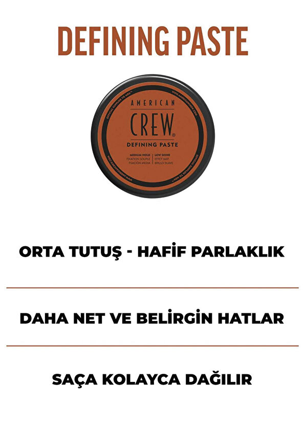 American Crew Defining Paste Erkekler İçin Şekillendirici Saç Waxı 85 gr - 4