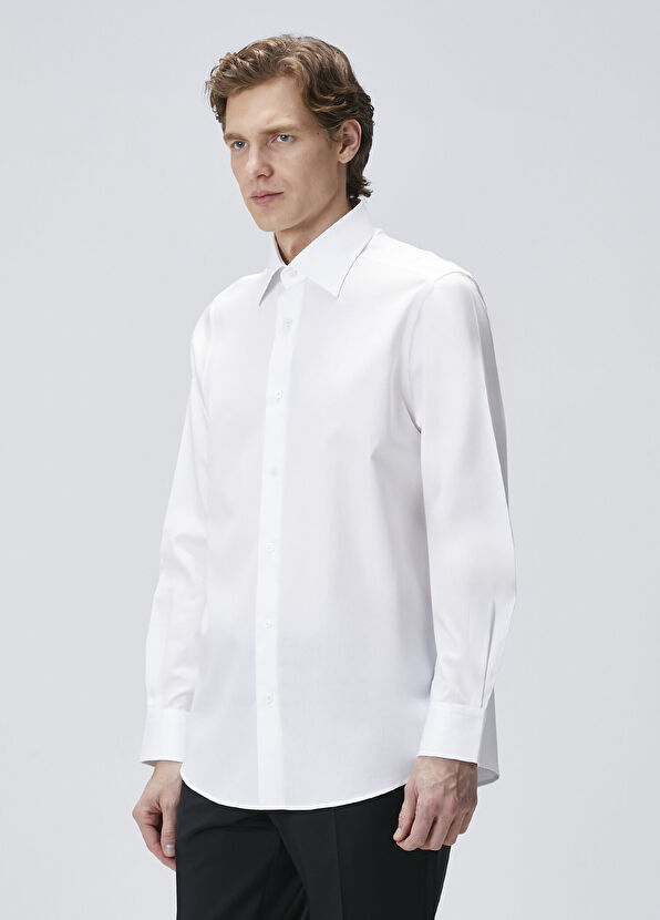 Custom Fit Beyaz Gömlek - Görsel 5