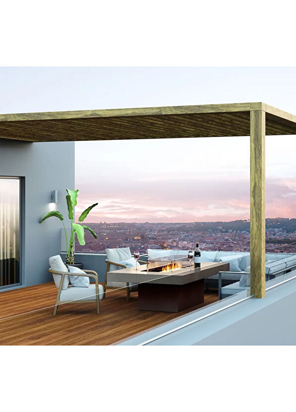 Decofire Gin 90 Chat Grey Table Fireplace - 2