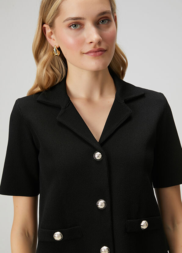Beymen Club Siyah Crop Triko Ceket - 2