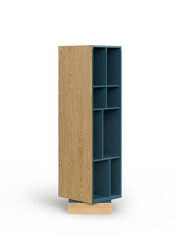 Borbo Cabin Dönebilen Mavi Lake Çok Bölmeli Kitaplık 32 x 108 cm - 1