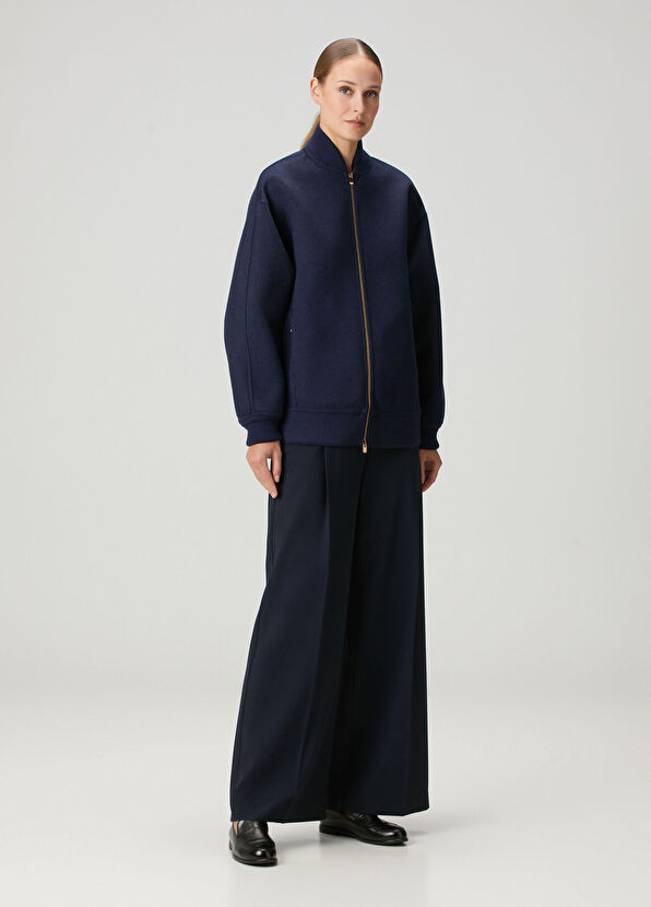 Agnona Navy Blue Cashmere Jacket - 2