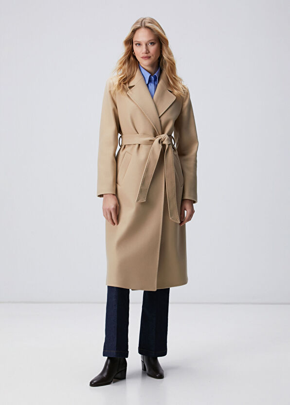 Network Taş Kaşmir ve Yün Karışımlı Manto - 1