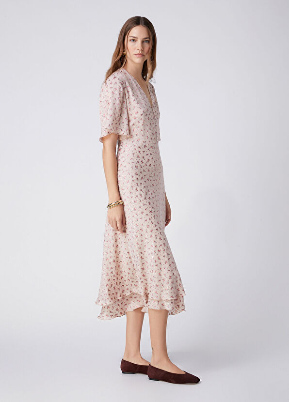 Beymen Club Light Pink Floral Midi Dress - 4