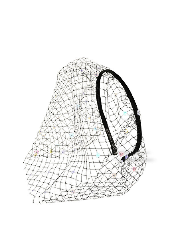 Gaios Love Voilette Siyah Vualet Saten Kadın Taç - 1