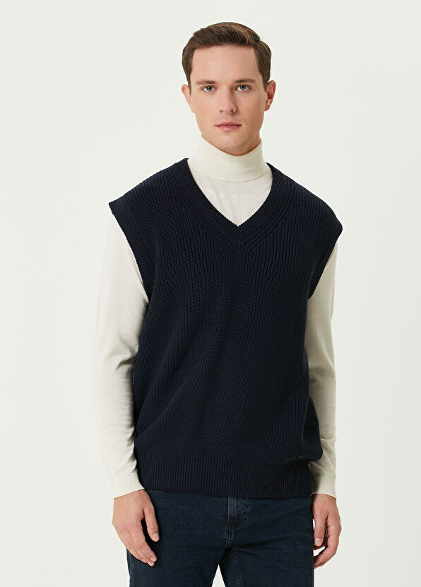 Beymen Club Navy Blue Wool Sweater - 1