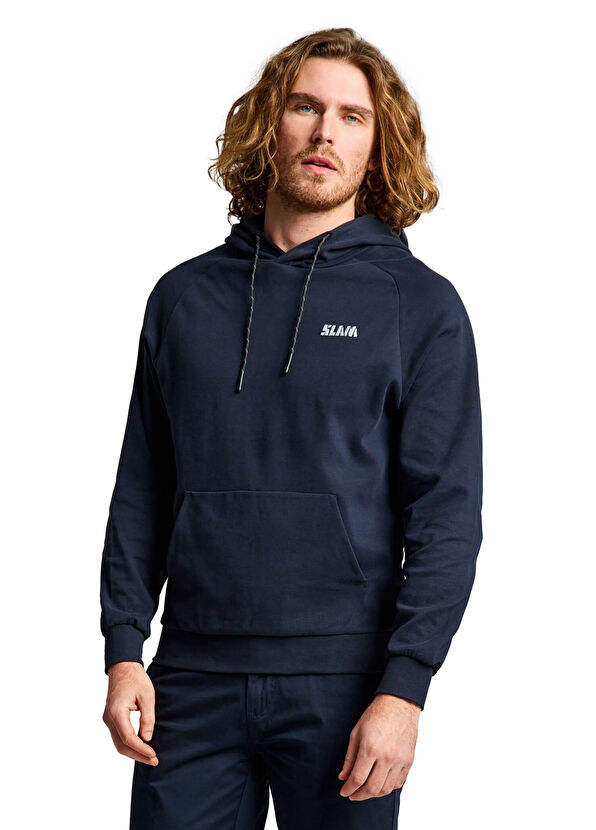 Slam Deck Lacivert Kapüşonlu Erkek Spor Sweatshirt - 1
