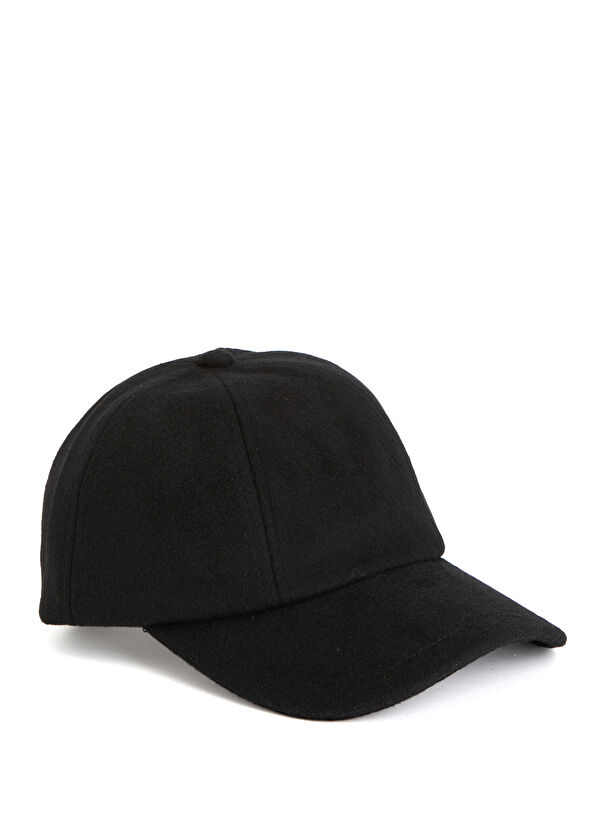Siyah Erkek Yün Cap Şapka - Görsel 2