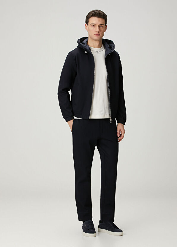 Moncler Navy Blue Hooded Sweatshirt - 2