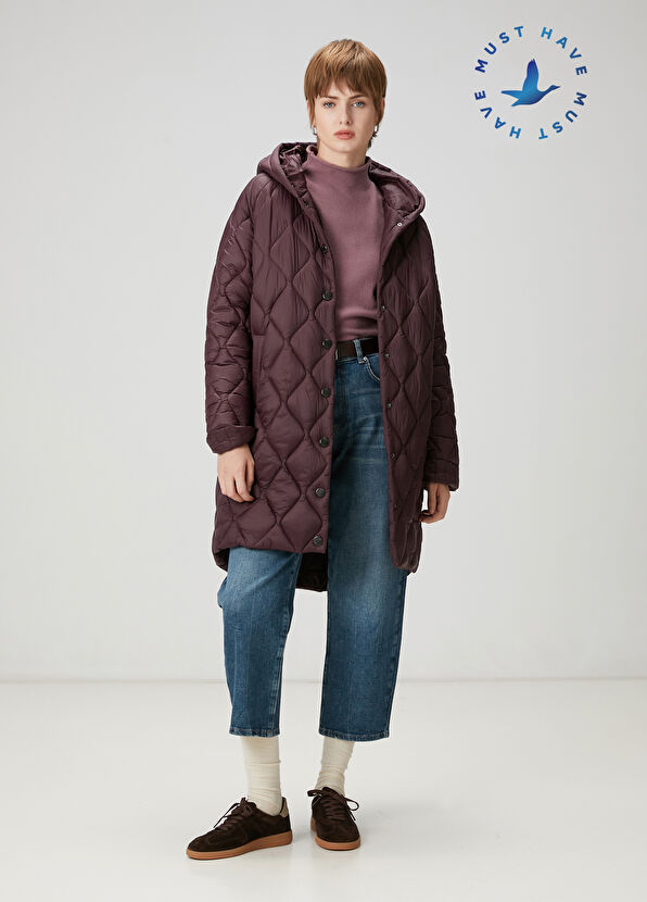 Beymen Club Mürdüm Kapüşonlu Kaban - 1