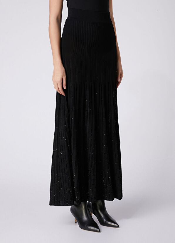 Beymen Club Black Hotfix Godeli Long Skirt - 4