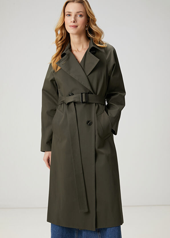 Beymen Club Khaki Double-Breasted Trench Coat - 1