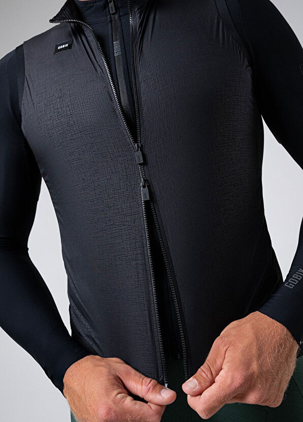 GOBIK Vector 2.0 Crow Siyah Rüzgar Geçirmez Erkek Bisiklet Yeleği - 4