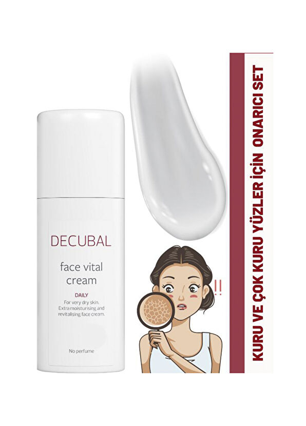 Decubal Basic Kuru ve Çok Kuru Ciltler İçin Dudak Balmı ve Krem Onarıcı Bakım Seti - 2