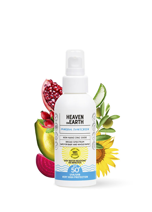 Heaven On Earth %100 Doğal ve Organik İçerikli Mineral Korumalı Suya Dayanıklı SPF50+ Vegan Güneş Kremi 100 ml - 2