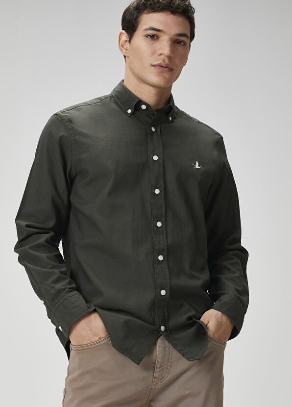 Beymen Club Comfort Fit Haki Oxford Gömlek - 2