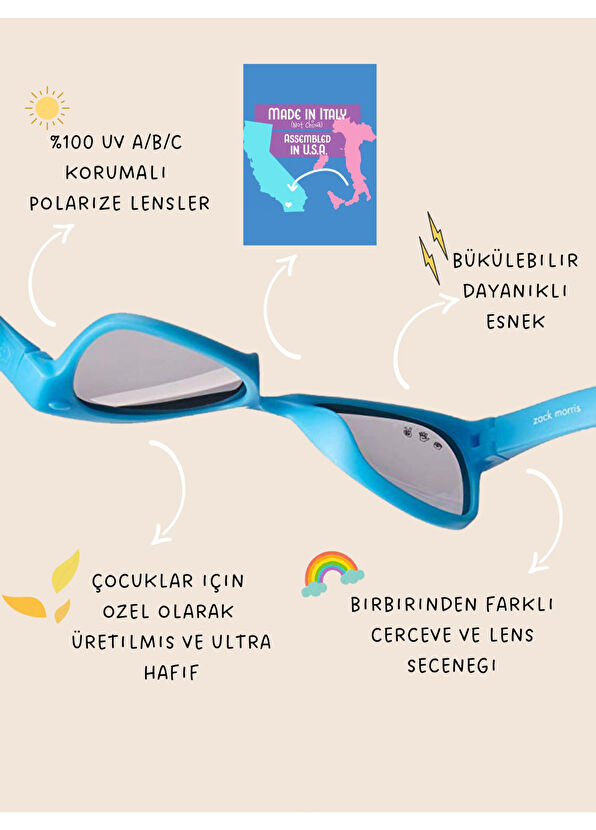 Roshambo Eyewear Model Sage Açık Yeşil Kahverengi Çocuk Güneş Gözlüğü - 4