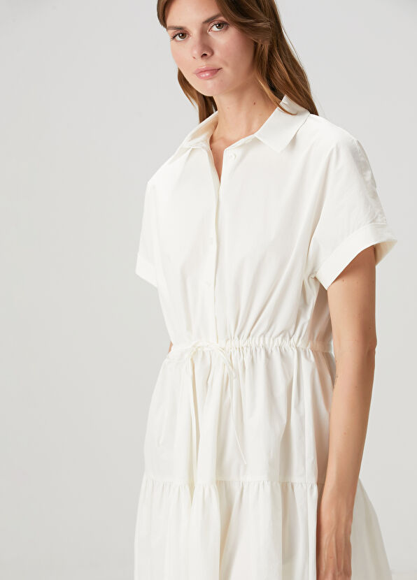 Beymen Club Off-White Mini Shirt Dress - 2