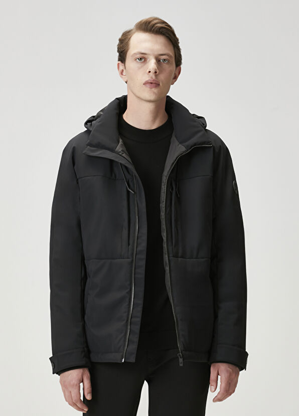 Beymen Club Siyah Kapüşonlu Mont - 1