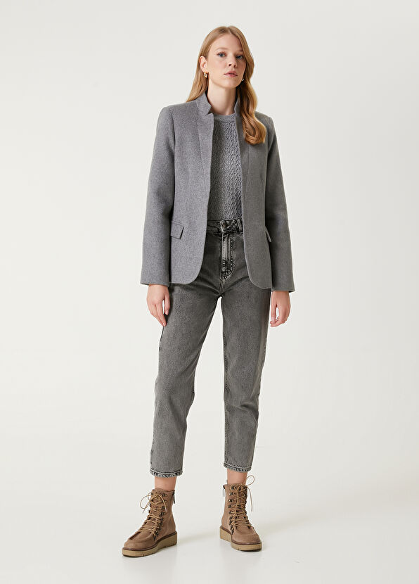 Grey Wool Cachet Blazer Beymen Club Grey Wool Cachet Blazer - 4