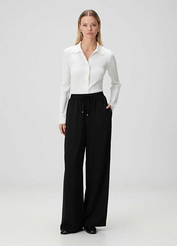 Beymen Collection Siyah Krep Pijama Pantolon - 1