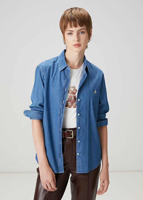Beymen Club Mavi Basic Denim Gömlek - 1