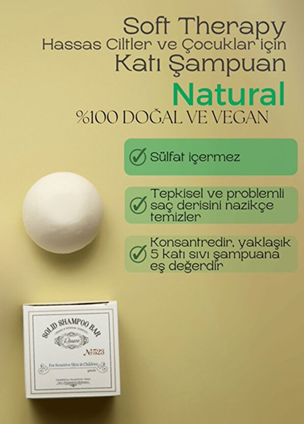 Rosece Bar Hassas Ciltler ve Çocuklar için Katı Şampuan - 2