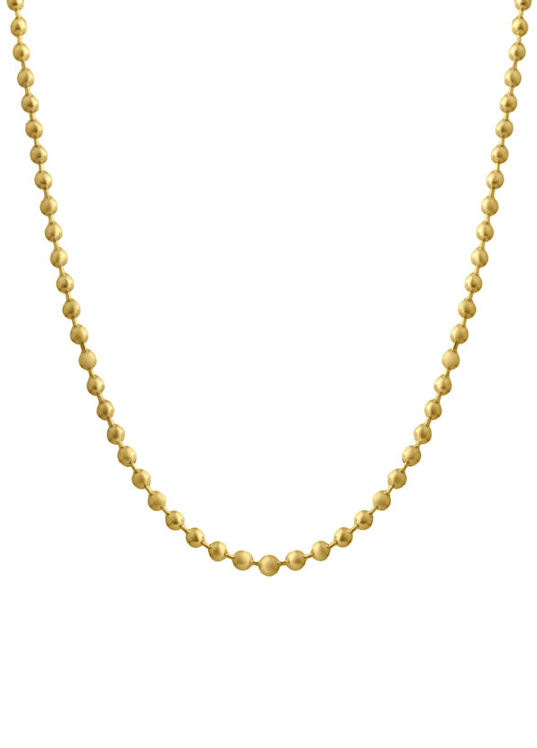 Safir Mücevher Top Zincir 14 Ayar Altın Unisex Kolye - 1