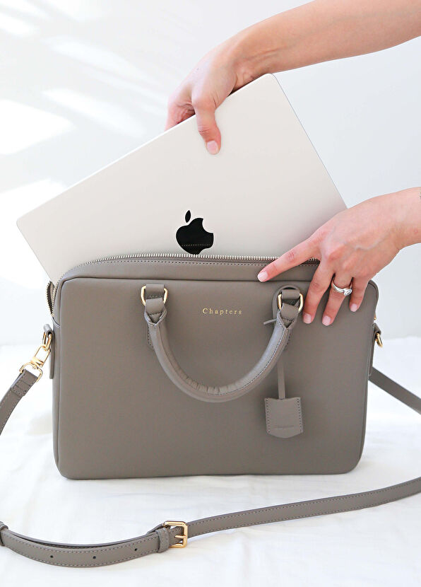 Gri 13" - 14" Askılı Laptop Çantası - Görsel 4