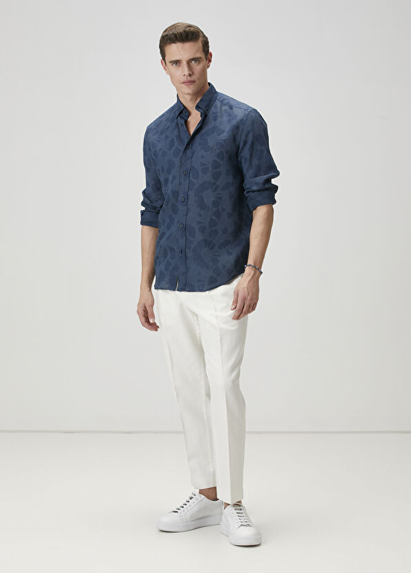 Beymen Club Lacivert Keten Gömlek - 3