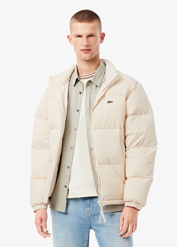 Lacoste Krem Relaxed Fit Kapüşonlu Erkek Mont - 3