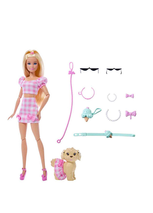 Barbie Uyumlu Dostlar Sarı Saçlı Bebek ve Köpekçiği JFP36 - 2