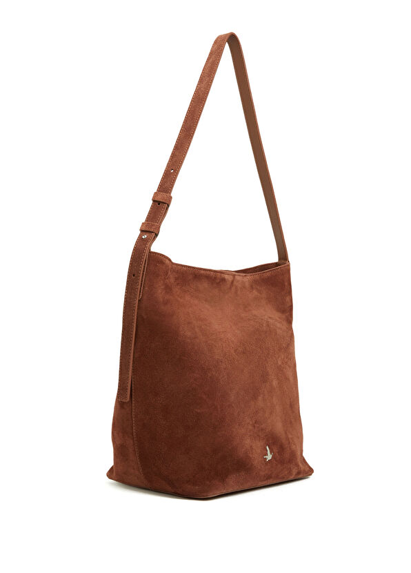 Beymen Club Flotter Bordo Kadın Süet Omuz Çantası - 2