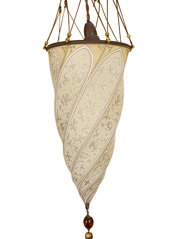 Nish Solutions Fortuny Silk Cesendello Modeli Bej Kandil Aplik - 4