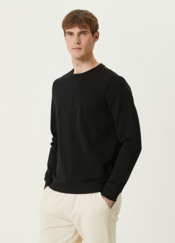 Beymen Club Siyah Logo Nakışlı Sweatshirt - 2