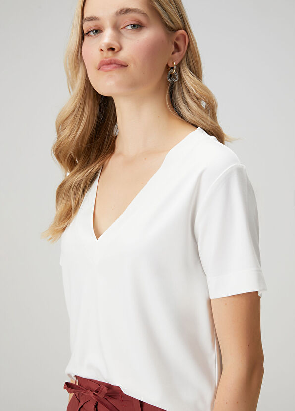 Beymen Club Beyaz Basic T-shirt - 2