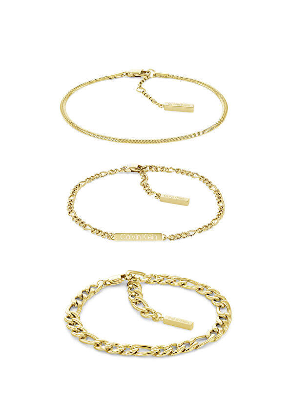 CKJ35700022 Altın Rengi Çelik Unisex Bileklik Seti - Görsel 2