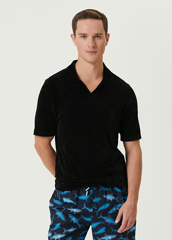 Beymen Club Siyah Havlu Dokulu Kısa Kollu Triko - 1