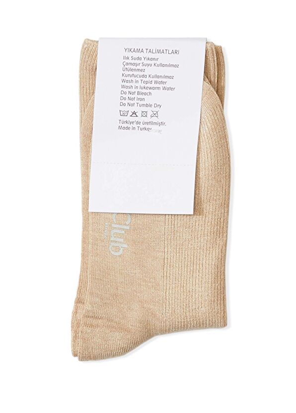 Beymen Club Beige Women's Cashmere Blend Bamboo Socket Socks - 2