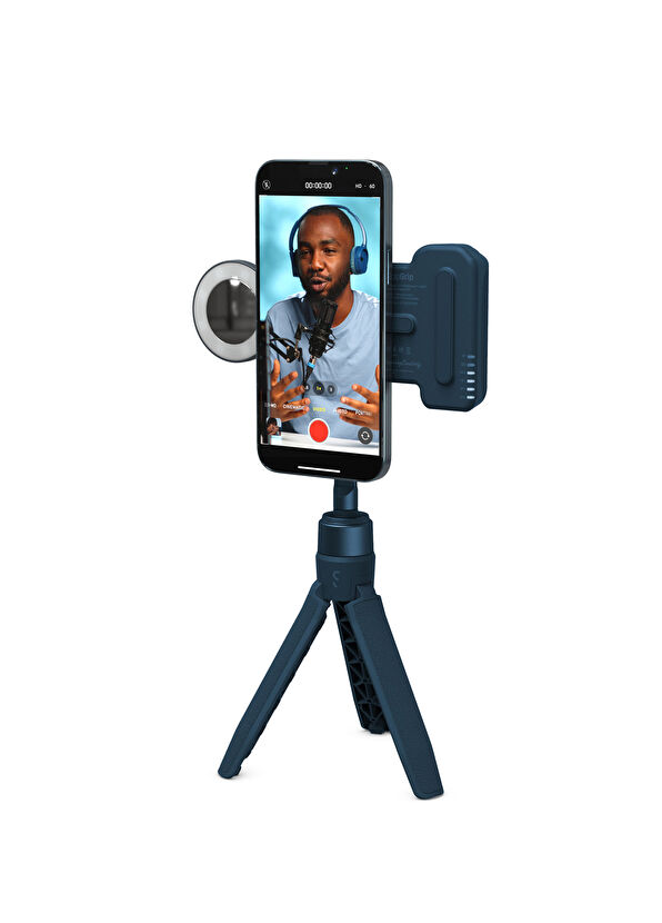ShiftCam SnapGrip Mavi MagSafe Uyumlu Kablosuz Şarjlı Bluetooth Deklanşörlü 180° Dönebilen Çok Yönlü Mobil Çekim Seti - 3