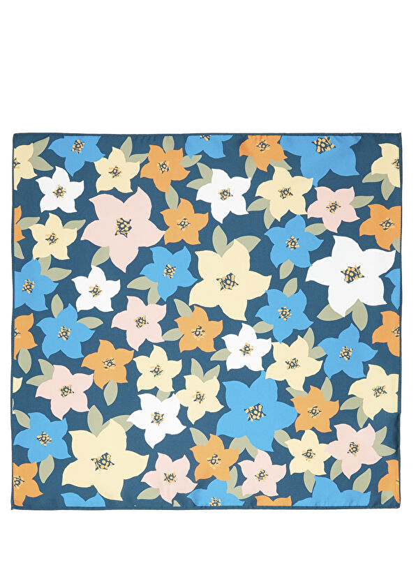 Beymen Club Çok Renkli Desenli 50x50 Kadın Saten Fular - 1