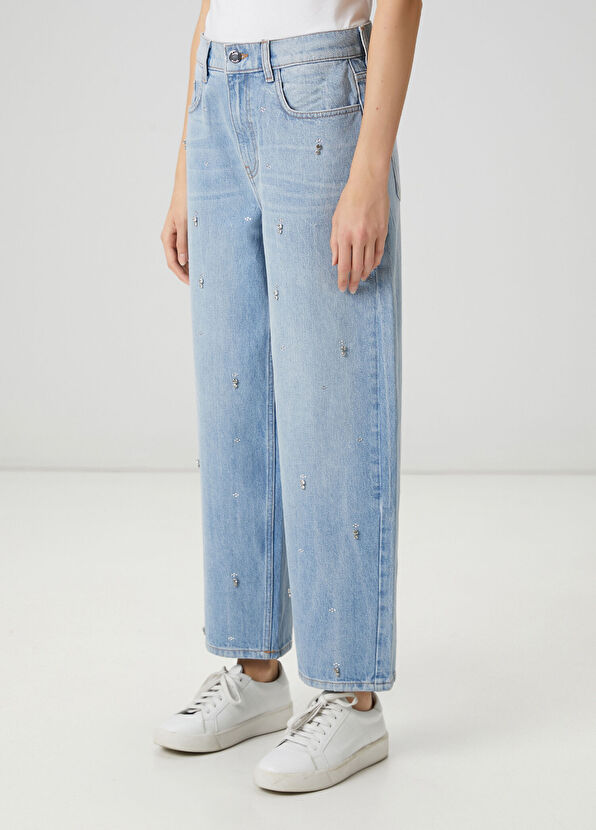 Beymen Club Slouchy Açık Mavi İşlemeli Jean Pantolon - 2