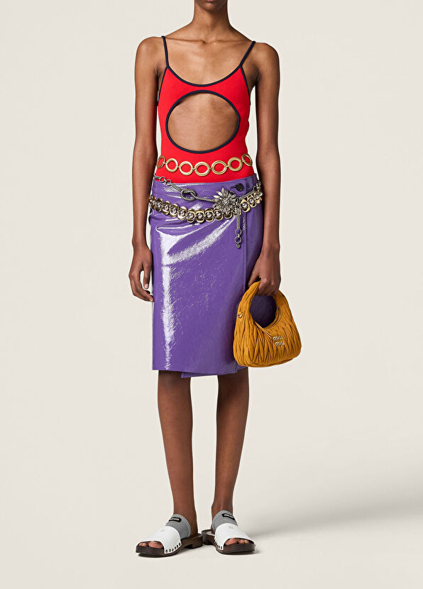 Miu Miu Kırmızı Teknik Örme Kadın Mayo - 2