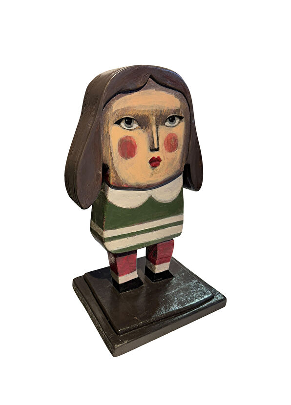 Red Art Istanbul Tarkan Güveli Acrylic Painted Wooden Metal Sculpture - 2