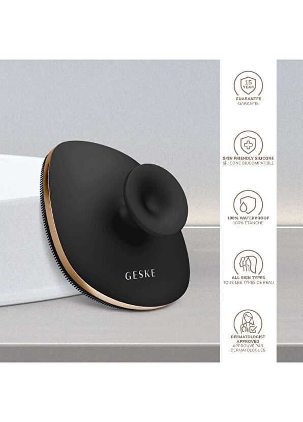 Geske Body Brush Siyah 4'ü 1 Arada Metal Detaylı Vücut Fırçası - 4