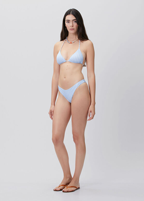 MC2 (Saint Barth) Leah Blue Striped Triangle Bikini Top - 2