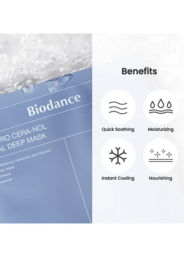 Biodance Real Deep Mask Hydro Cera-Nol Kızarıklık Karşıtı Seramidli Şeffaflaşan 4'lü Yüz Maskesi - 2